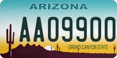 AZ license plate AAO9900