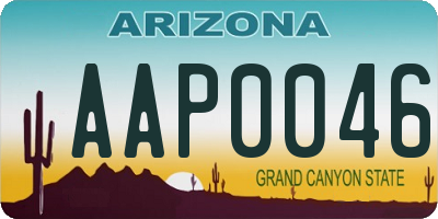 AZ license plate AAP0046