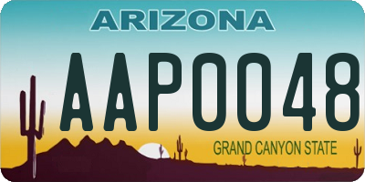 AZ license plate AAP0048