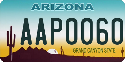 AZ license plate AAP0060