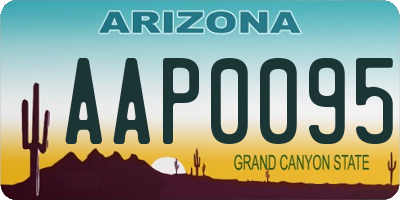 AZ license plate AAP0095