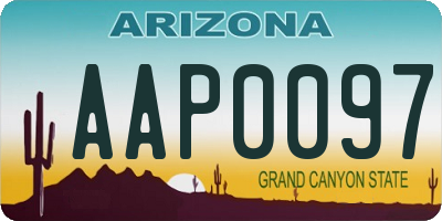 AZ license plate AAP0097