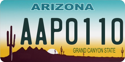 AZ license plate AAP0110