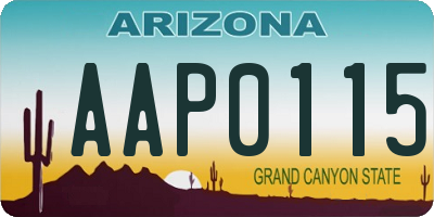 AZ license plate AAP0115