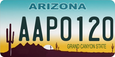 AZ license plate AAP0120