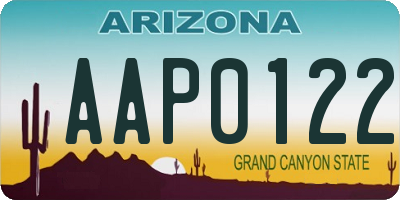 AZ license plate AAP0122