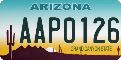 AZ license plate AAP0126