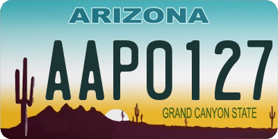 AZ license plate AAP0127