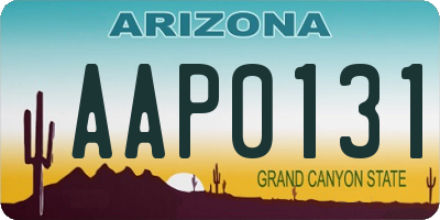 AZ license plate AAP0131