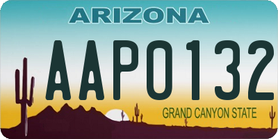 AZ license plate AAP0132