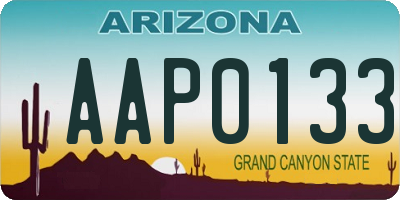 AZ license plate AAP0133