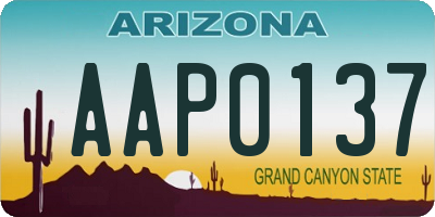 AZ license plate AAP0137