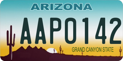 AZ license plate AAP0142
