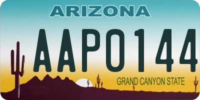 AZ license plate AAP0144
