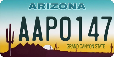 AZ license plate AAP0147