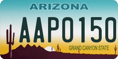 AZ license plate AAP0150