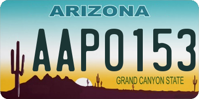 AZ license plate AAP0153