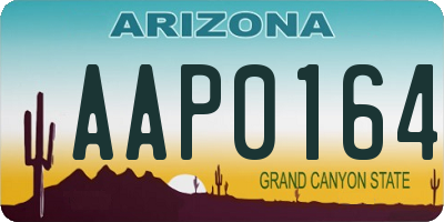 AZ license plate AAP0164