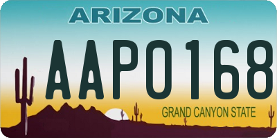 AZ license plate AAP0168