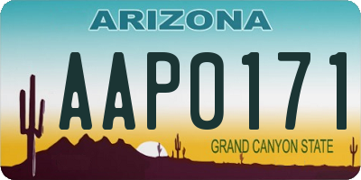 AZ license plate AAP0171