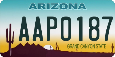 AZ license plate AAP0187