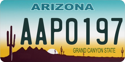 AZ license plate AAP0197