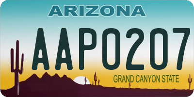 AZ license plate AAP0207