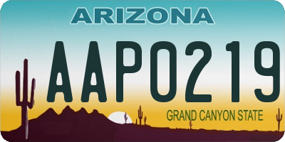 AZ license plate AAP0219