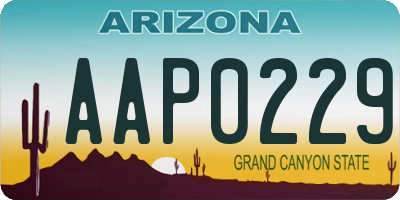 AZ license plate AAP0229