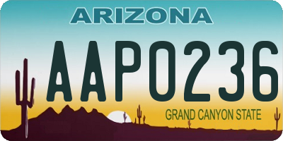 AZ license plate AAP0236