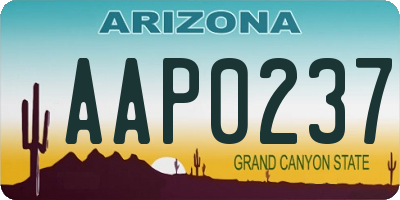 AZ license plate AAP0237