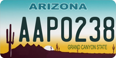 AZ license plate AAP0238