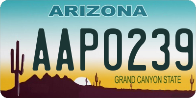 AZ license plate AAP0239