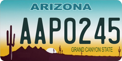 AZ license plate AAP0245
