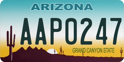 AZ license plate AAP0247
