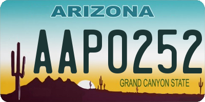 AZ license plate AAP0252