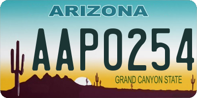 AZ license plate AAP0254