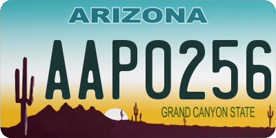 AZ license plate AAP0256