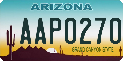 AZ license plate AAP0270