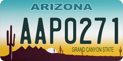 AZ license plate AAP0271