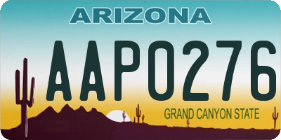 AZ license plate AAP0276