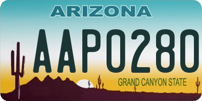 AZ license plate AAP0280