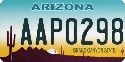 AZ license plate AAP0298