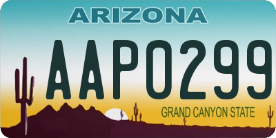 AZ license plate AAP0299
