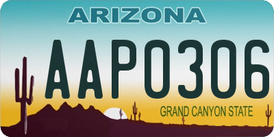 AZ license plate AAP0306
