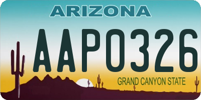 AZ license plate AAP0326