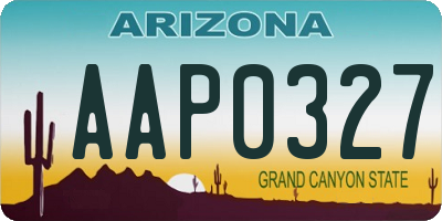 AZ license plate AAP0327