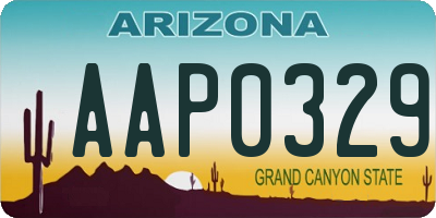 AZ license plate AAP0329