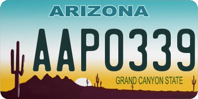 AZ license plate AAP0339