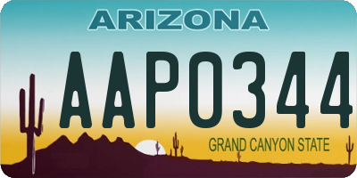 AZ license plate AAP0344